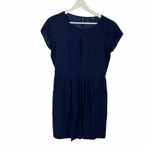 J. Crew Navy dotted dress size 4 pockets